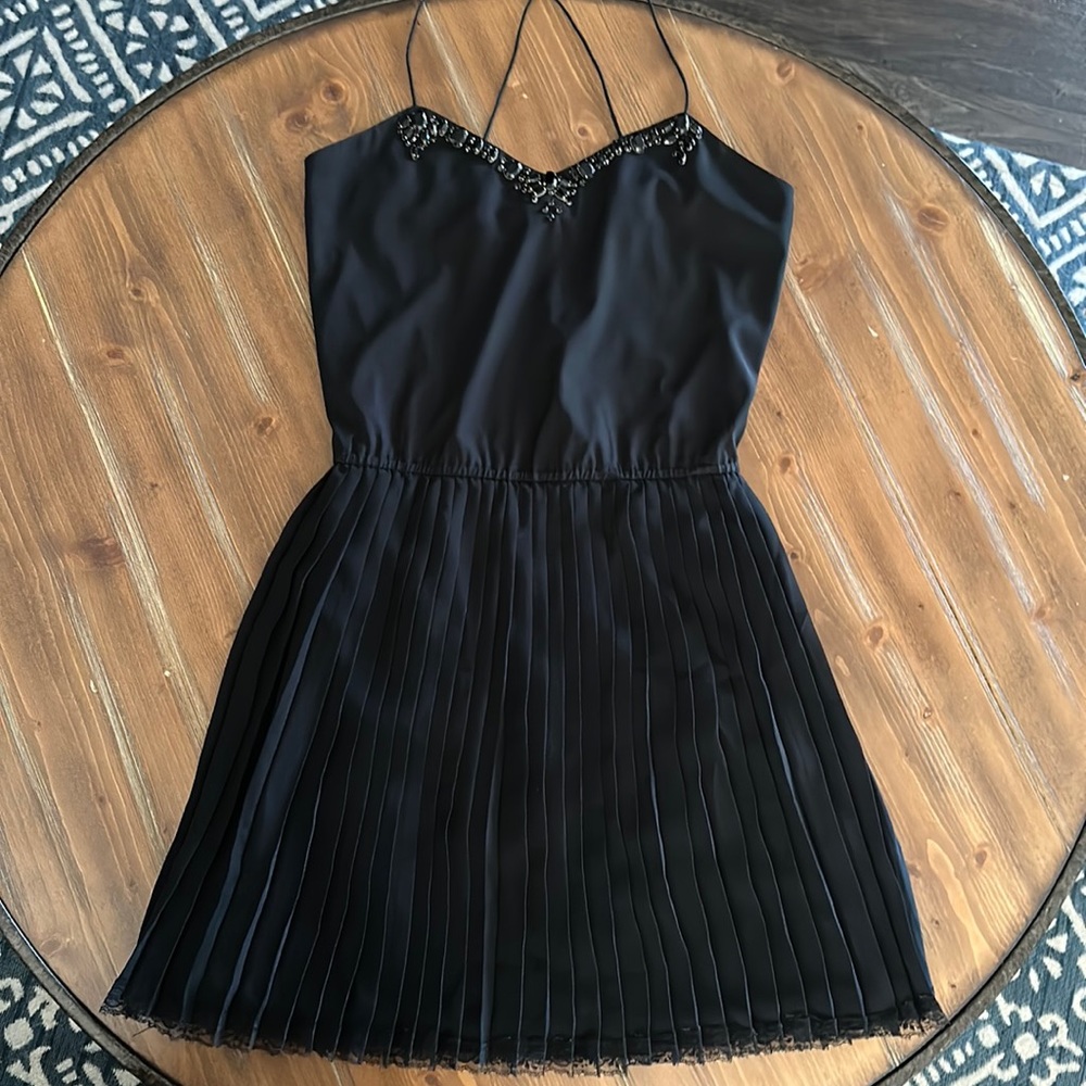 Victoria’s Secret Jeweled Pleated Laced Dress Black size S